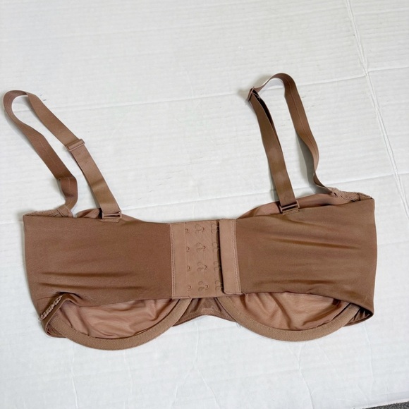 Skims No Show Unlined Balconette Bra Size 34DDD 34F Jasper Mesh Two Toned Brown - Picture 12 of 12